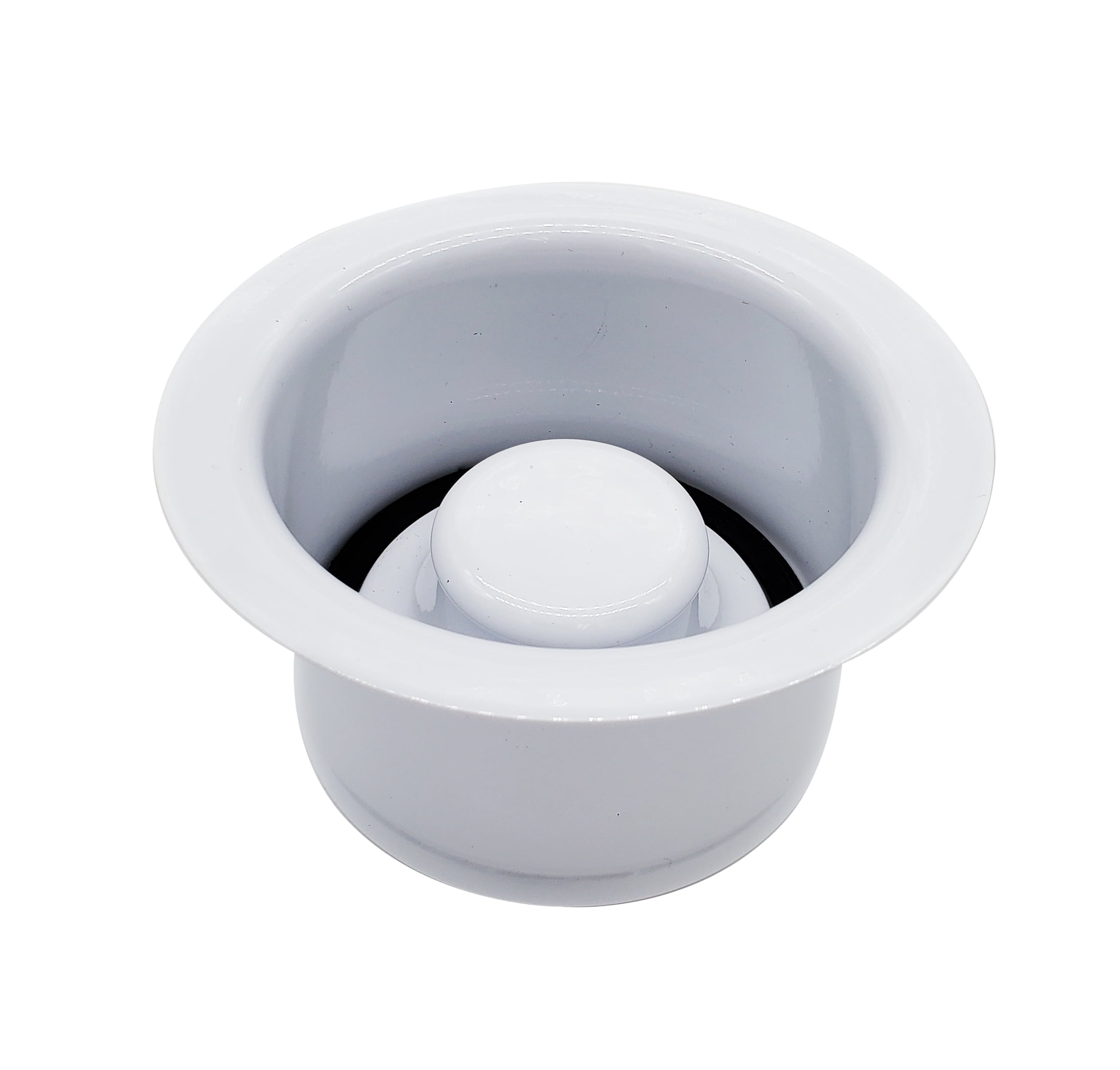 Westbrass D2082-50 3-1/2" Extra-Deep Collar Waste Disposal Flange & Stopper, Powder Coat White