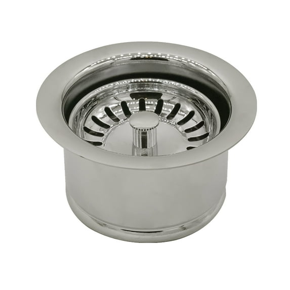 Westbrass Extra-Deep Collar Waste Disposal Flange & Strainer Stopper, Polished Nickel
