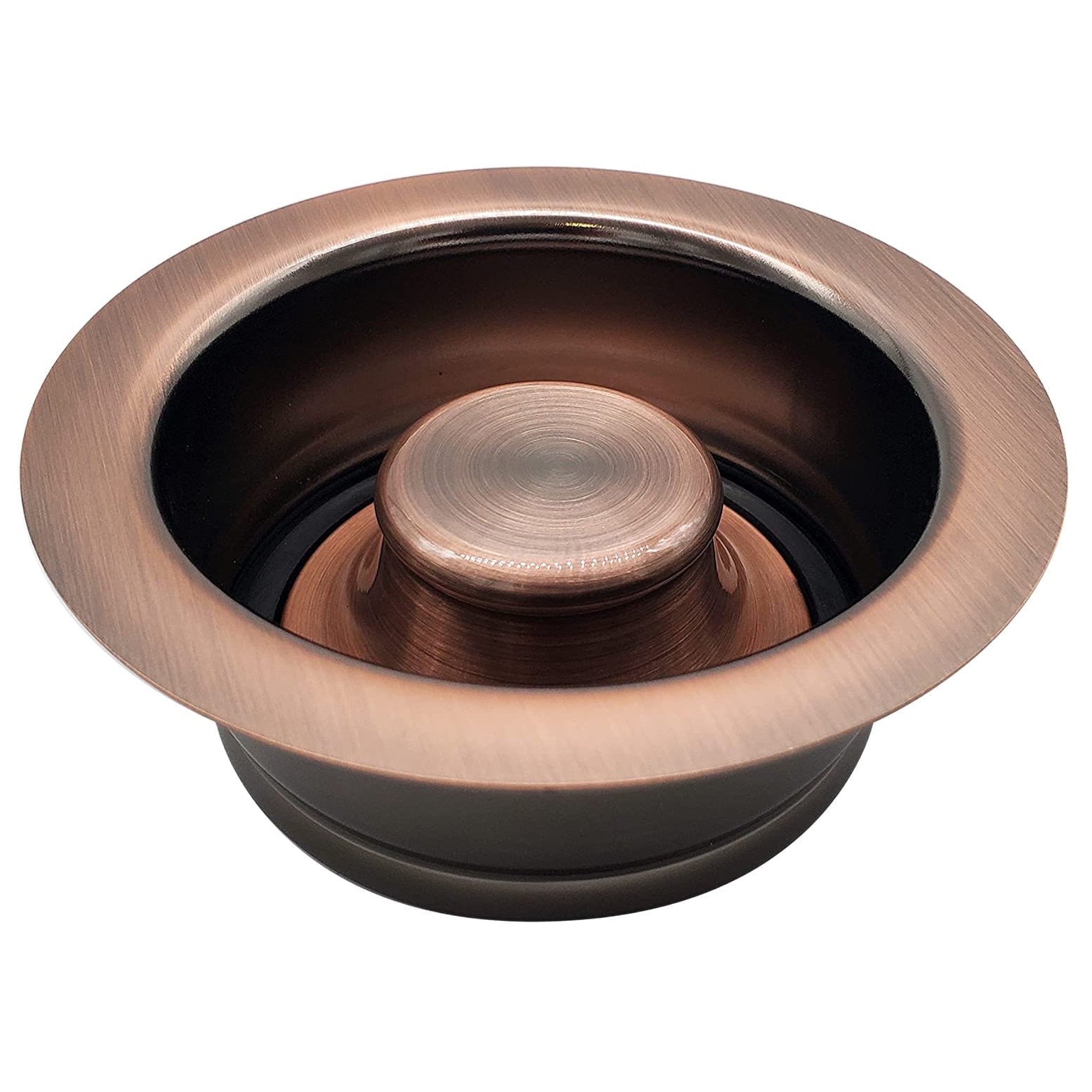 Westbrass Kitchen Sink Waste Disposal Drain Flange and Stopper, Antique Copper