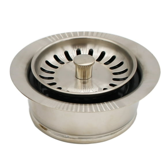 Westbrass D2089SEV-07 3-1/2" Waste Disposal Drain Flange with Basket Strainer, Satin Nickel