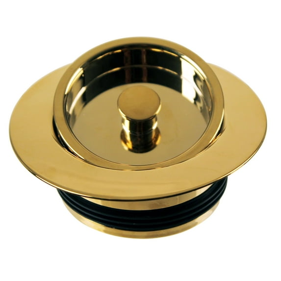 Westbrass Kitchen Sink Disposal Drain Flange Trim and Stopper Set, Polished Brass