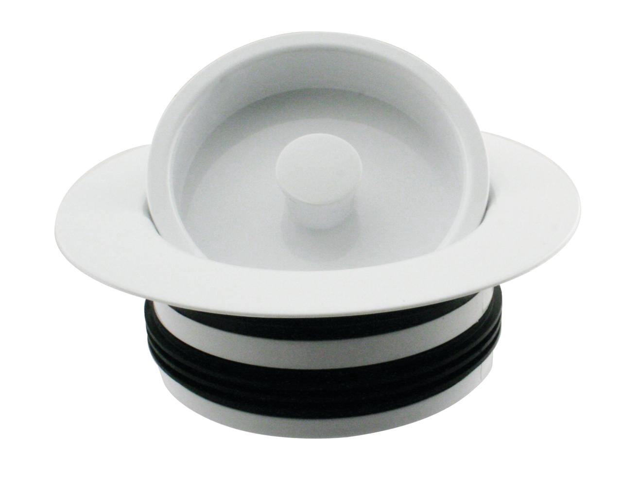 Westbrass Kitchen Sink Disposal Drain Flange Trim and Stopper Set, Powder Coat White