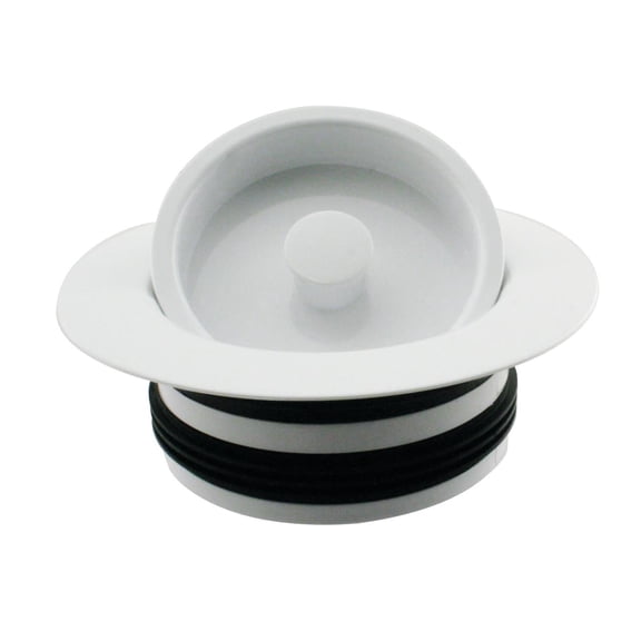 Westbrass Kitchen Sink Disposal Drain Flange Trim and Stopper Set, Powder Coat White