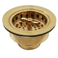 thumbnail image 1 of Westbrass 3-1/2" Wing Nut Twist Style Kitchen Drain Basket Strainer, Polished Brass, 1 of 15