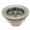 thumbnail image 1 of Westbrass 3-1/2" Wing Nut Twist Style Kitchen Drain Basket Strainer, Satin Nickel, 1 of 12