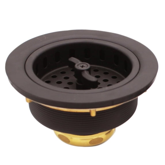 Westbrass 3-1/2" Wing Nut Twist Style Kitchen Drain Basket Strainer, Oil Rubbed Bronze