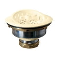 thumbnail image 1 of Westbrass 3-1/2" Wing Nut Twist Style Kitchen Drain Basket Strainer, Powder Coat Almond, 1 of 11