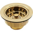 thumbnail image 1 of Westbrass 3-1/2" Post Style Kitchen Sink Basket Strainer, Polished Brass, 1 of 10