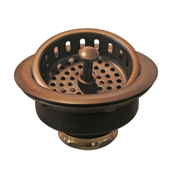 Westbrass 3-1/2" Post Style Kitchen Sink Basket Strainer, Antique Copper