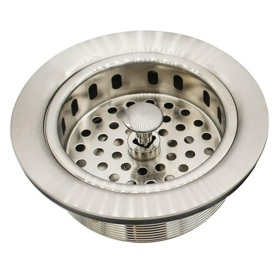 Westbrass 3-1/2" Post Style Kitchen Sink Basket Strainer, Stainless Steel