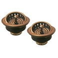 thumbnail image 1 of Westbrass 3-1/2" Post Style Kitchen Sink Basket Strainer, Antique Copper (2-Pack), 1 of 10