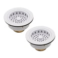 thumbnail image 1 of Westbrass 3-1/2" Post Style Kitchen Sink Basket Strainer, Powder Coat White (2-Pack), 1 of 11