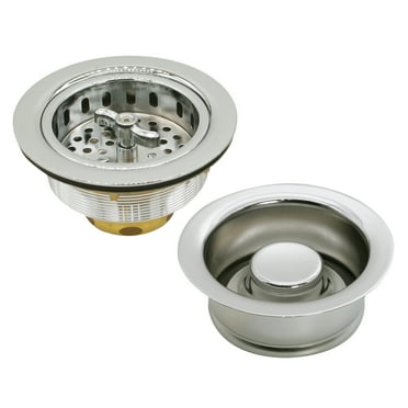 Westbrass D2155-05 Wing Nut Style Large Kitchen Basket Strainer with Waste Disposal Flange and Stopper, Polished Nickel