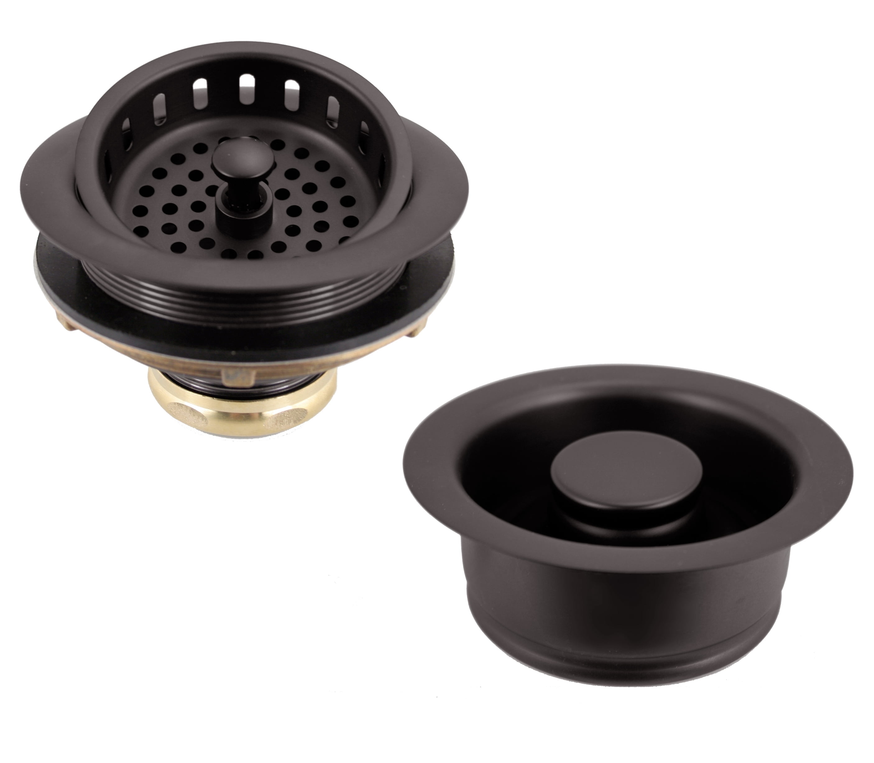 Westbrass Post Style Strainer with Waste Disposal Flange and Stopper, Oil Rubbed Bronze