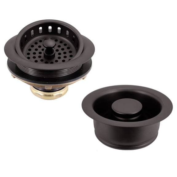 Westbrass Post Style Strainer with Waste Disposal Flange and Stopper, Oil Rubbed Bronze