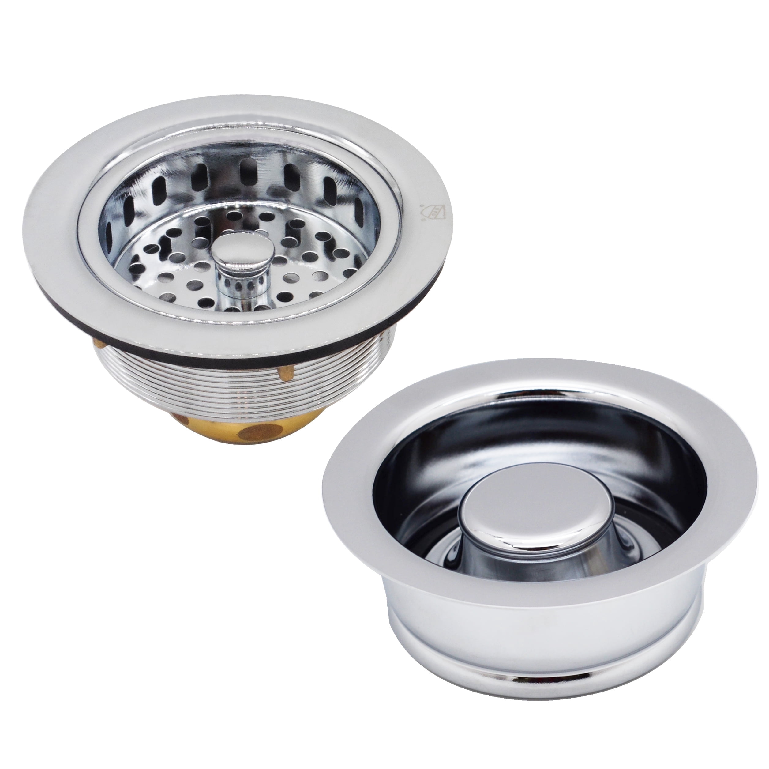 Westbrass Post Style Strainer with Waste Disposal Flange and Stopper, Polished Chrome