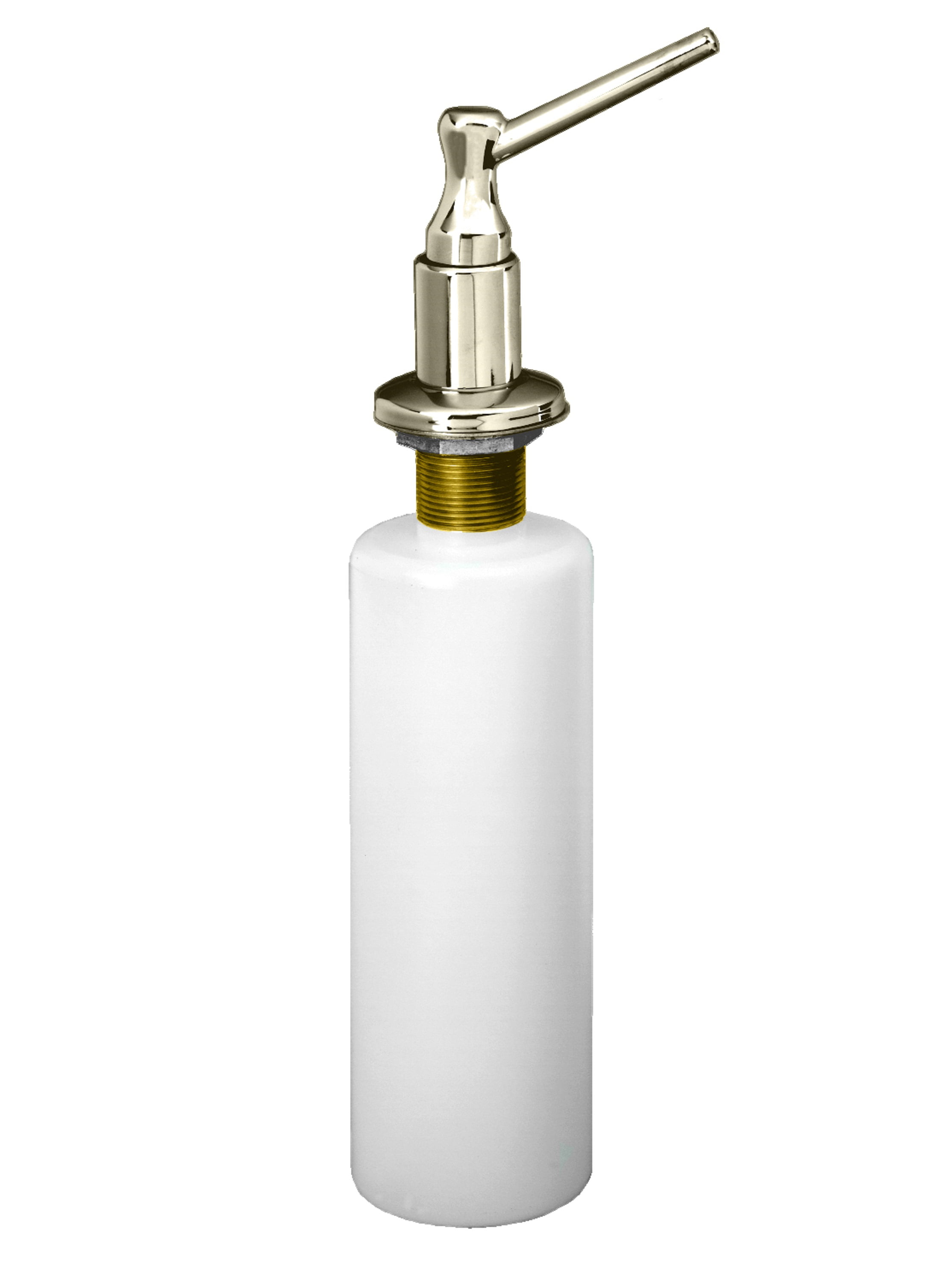 Westbrass Kitchen Sink Deck Mount Liquid Soap Dispenser with Refillable 12 oz Bottle, Polished Nickel