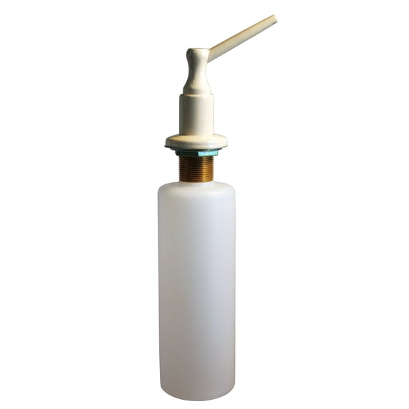 Westbrass Sink Mount Liquid Soap/Hand Sanitizer Dispenser with Refillable 12 oz Bottle, Powder Coat Almond