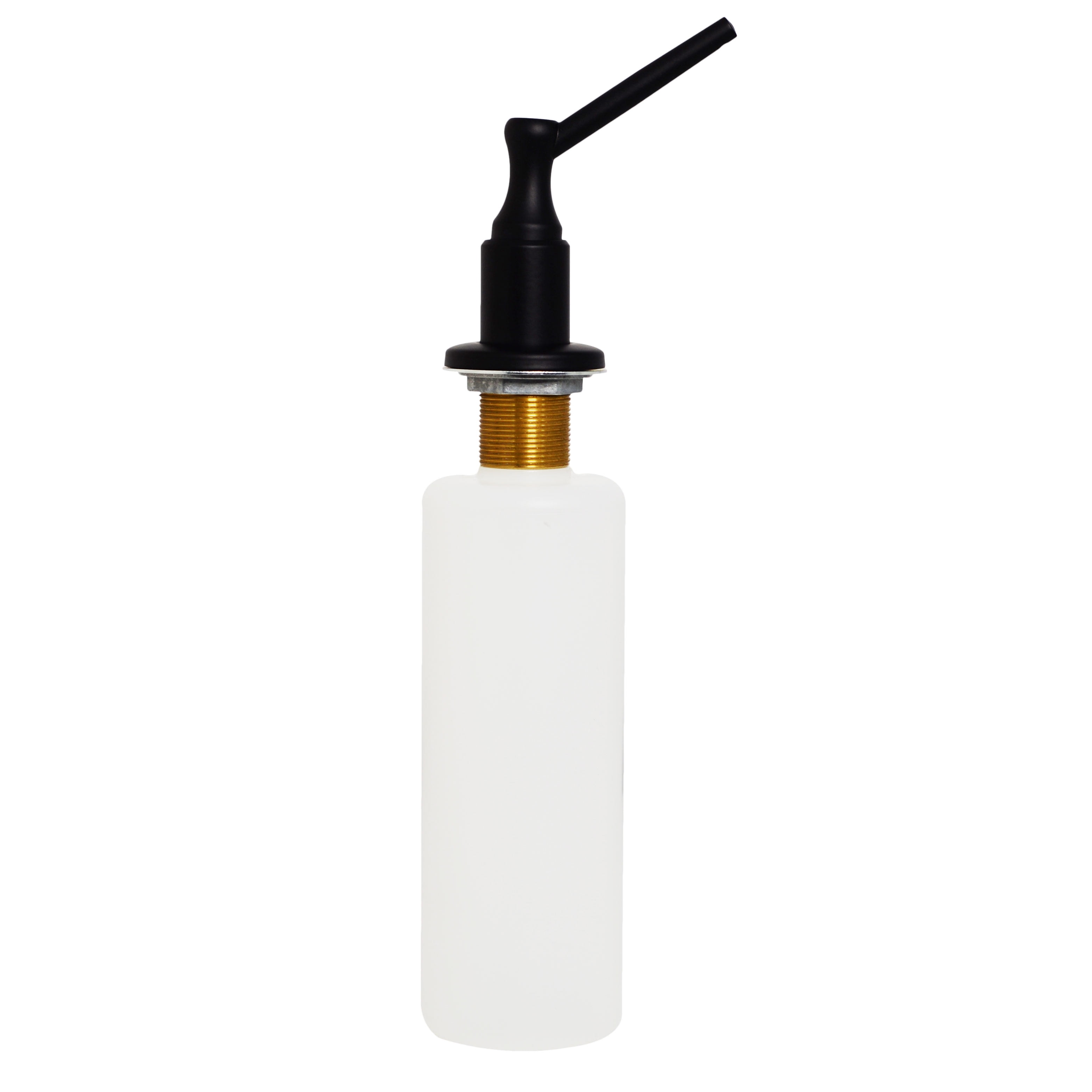 Westbrass Kitchen Sink Deck Mount Liquid Soap Dispenser with Refillable 12 oz Bottle, Matte Black