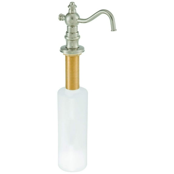 Westbrass Victorian Style Sink Deck Mount Liquid Soap Dispenser, Satin Nickel