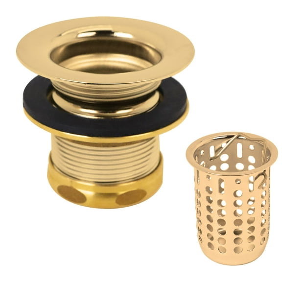 Westbrass Junior Bar and Laundry Sink Drain Assembly with Removable Strainer Basket, Polished Brass