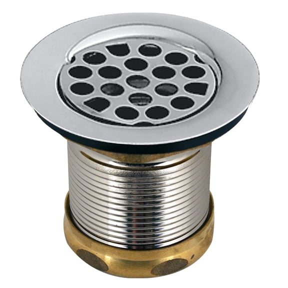 Westbrass Junior Bar and Laundry Sink Drain Assembly with Strainer Cover, Polished Chrome