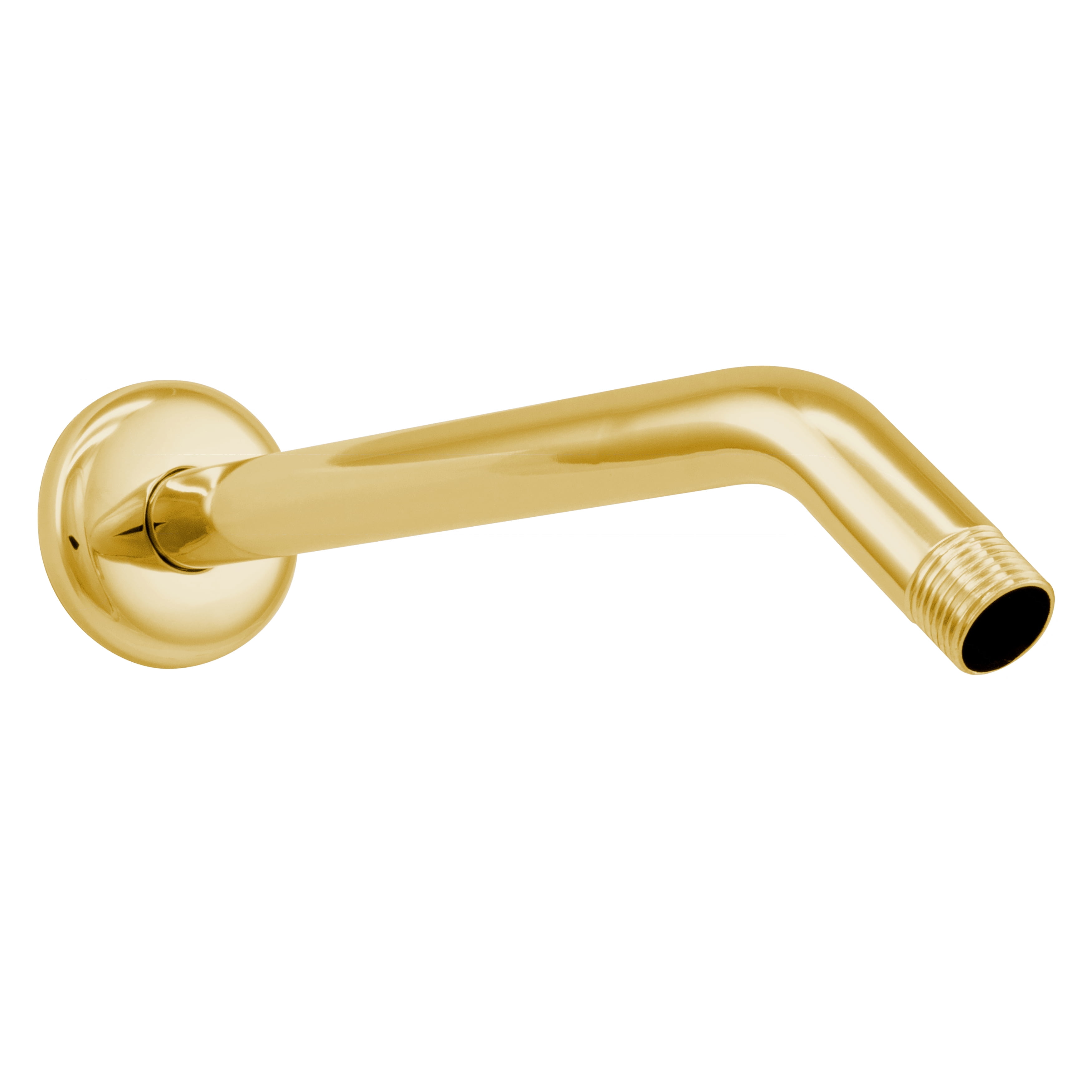 Polished Brass 10" Wall Mounted Shower Arm with Flange