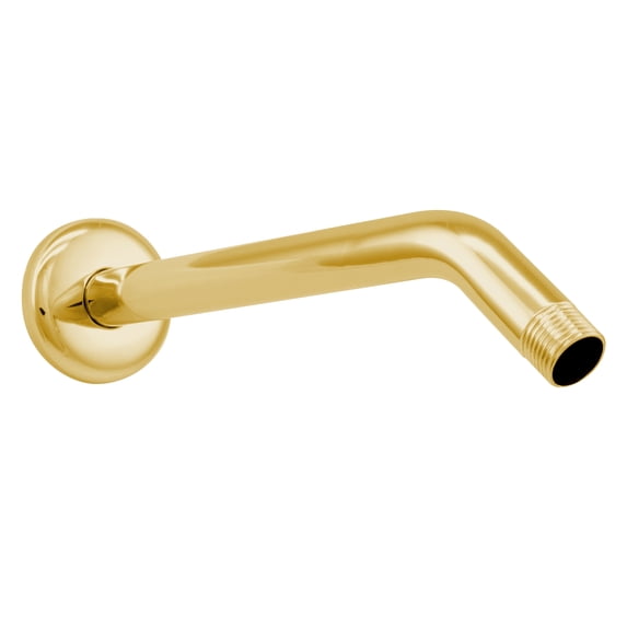 Westbrass D302-1-03 1/2" IPS x 10" Wall Mount Shower Arm with Sure Grip Flange, Polished Brass