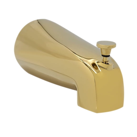 Westbrass D311-01 5-1/2" Reach Brass Tub Spout with Nose Diverter, Polished Brass