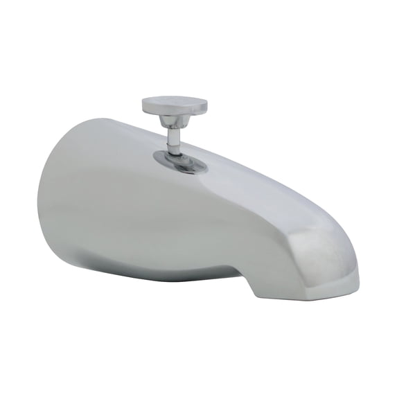 Westbrass D3112-26 5-1/2" Reach Brass Tub Spout with Rear Diverter, Polished Chrome