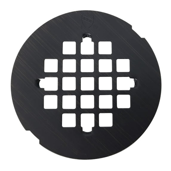 Westbrass D319-12A 4-1/4" Brass Snap-In Shower Strainer Grid Drain Cover, Antique Bronze
