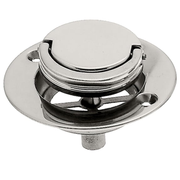 Westbrass D320-05 3-9/16" Roman Bathtub Drain Trim Only with U-Shaped Flip Up Pull Handle, Polished Nickel