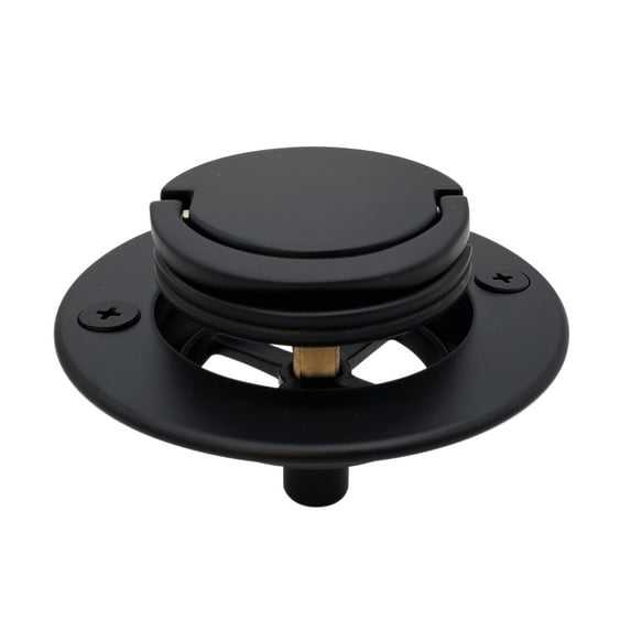 Westbrass D320-48-62 3-9/16" Roman Bathtub Drain Trim Only with U-Shaped Flip Up Pull Handle, Matte Black (48-Pack)