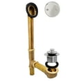 thumbnail image 1 of Westbrass 14" 20 ga. Twist & Close Brass Bathtub Drain Assembly with 2-Hole Overflow, Polished Chrome, 1 of 14