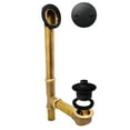 thumbnail image 1 of Westbrass 14" 20 ga. Twist & Close Brass Bathtub Drain Assembly with 2-Hole Overflow, Matte Black, 1 of 14