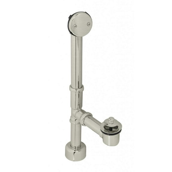 Westbrass 14" 17 ga. Twist & Close Brass Bathtub Drain Assembly with 2-Hole Overflow, Fully Finished, Oil Rubbed Bronze