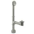 thumbnail image 1 of Westbrass 14" 17 ga. Twist & Close Brass Bathtub Drain Assembly with 2-Hole Overflow, Fully Finished, Stainless Steel, 1 of 16