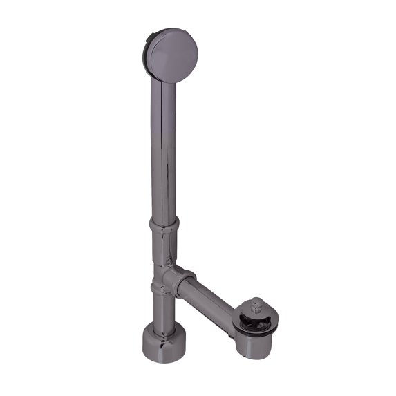 Westbrass 14" 17 ga. Fully Finished Brass Tip-Toe Drain Bathtub Assembly with No-Hole Overflow, Oil Rubbed Bronze