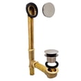 thumbnail image 1 of Westbrass 14" 17 Ga. Brass Tip-Toe Drain Bathtub Assembly with No-Hole Overflow, Satin Nickel, 1 of 20