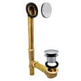 thumbnail image 1 of Westbrass 14" 17 Ga. Brass Tip-Toe Drain Bathtub Assembly with No-Hole Overflow, Polished Chrome, 1 of 18