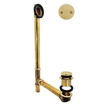 Westbrass 22-1/2" 17 ga. Brass Tip-Toe Drain Bathtub Waste Assembly with 2-Hole Overflow, Polished Brass