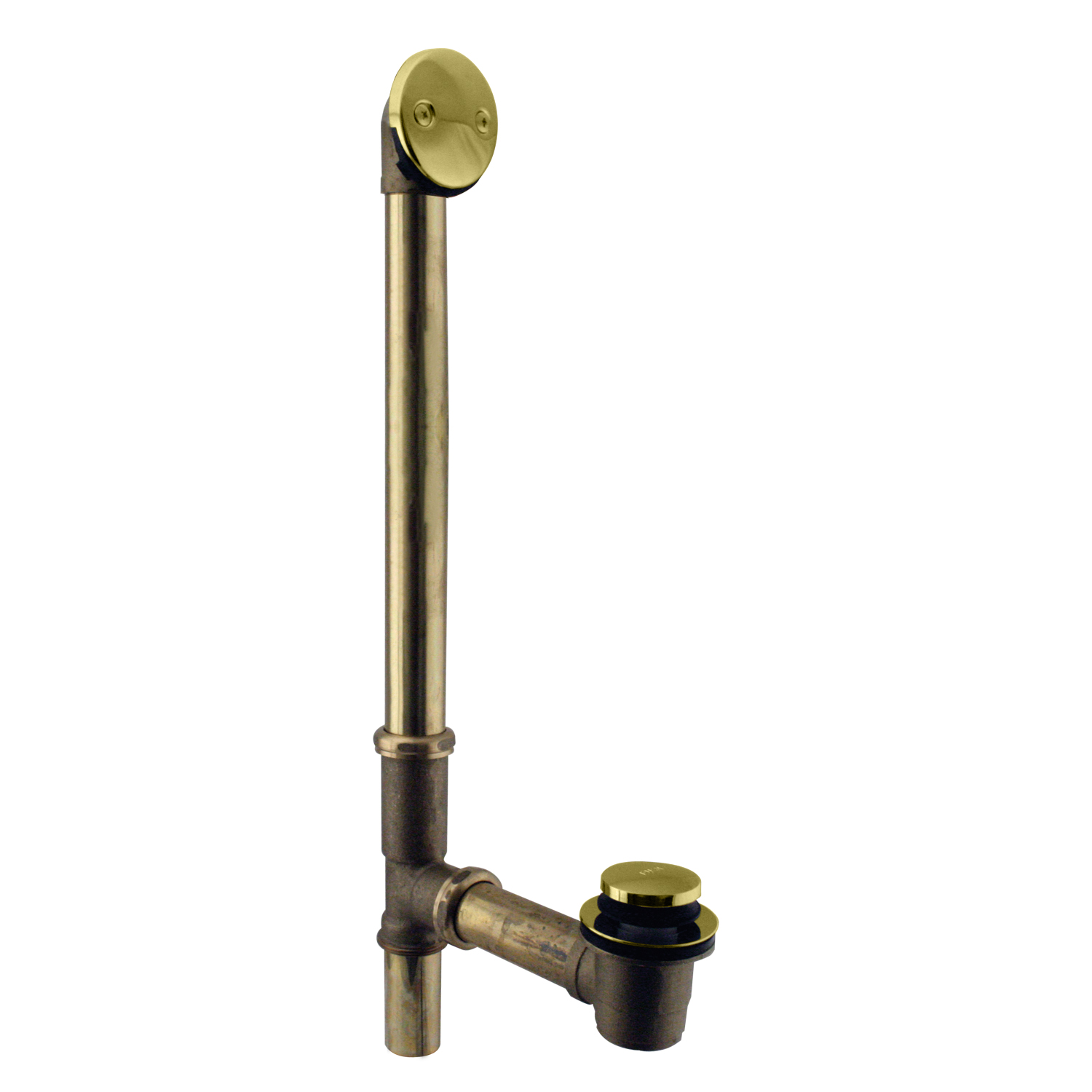 Westbrass D560RK-01 Scarico Lineare Per Vasca Con Troppopieno - Ottone Lucido, Comando A Pressione ADA