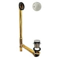thumbnail image 1 of Westbrass 22-1/2" 17 ga. Brass Tip-Toe Drain Bathtub Waste Assembly with 2-Hole Overflow, Polished Nickel, 1 of 17
