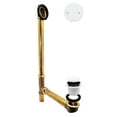 thumbnail image 1 of Westbrass 22-1/2" 17 ga. Brass Tip-Toe Drain Bathtub Waste Assembly with 2-Hole Overflow, Powder Coat White, 1 of 16