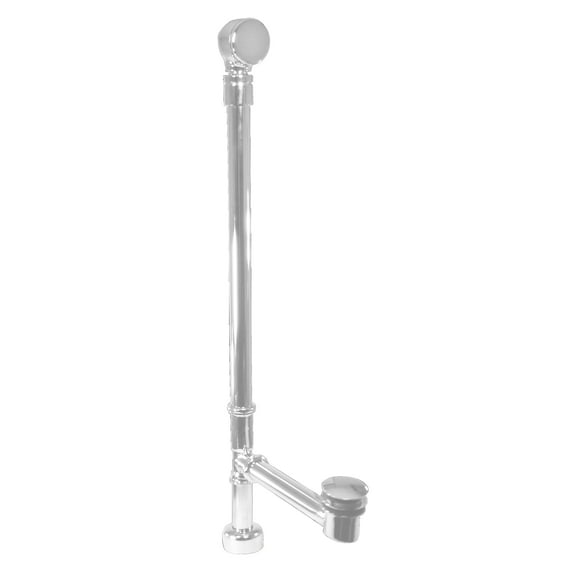 Westbrass Fully Finished Brass Bath Assembly with Tip-Toe Drain and No-Hole Overflow on Ball Joint Fitting, Powder Coat White