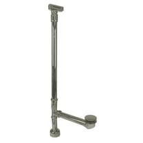 Westbrass 22" 17 ga. Fully Finished Tip-Toe Drain Bathtub Waste Assembly with Linear Ball Joint Overflow, Satin Nickel