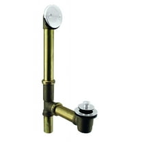 Westbrass D3262-50 14" 17 Gauge Brass Waste & Overflow Assembly with Twist & Close Drain and 2-Hole Faceplate, Powder Coat White