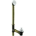 thumbnail image 1 of Westbrass D3264-20G-50 22-1/2" 20 ga. Bath Waste & Overflow Assembly with Pull & Close Drain Plug and 2-Hole Faceplate, Powder Coat White, 1 of 9