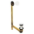 thumbnail image 1 of Westbrass 22-1/2" 17 Ga. Brass Tip-Toe Drain Bathtub Assembly with No-Hole Overflow, Powder Coat White, 1 of 14