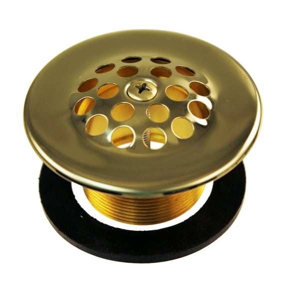 Westbrass FINE THREAD 1-3/8” Round Bathtub Strainer Drain Cover, Polished Brass